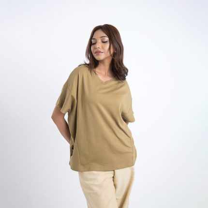 Women’s Olive Green Half Sleeve T-Shirt