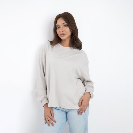 Women’s Light Grey Full Sleeve T-Shirt