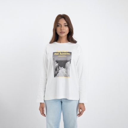Women’s White Full Sleeve T-Shirt
