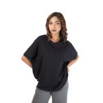 Women’s Black Classic V-Neck Oversized Tee - Image 2