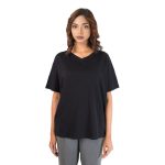 Women’s Black Classic V-Neck Oversized Tee
