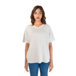 Women’s Heather Grey Relaxed V-Neck Drop Shoulder Tee