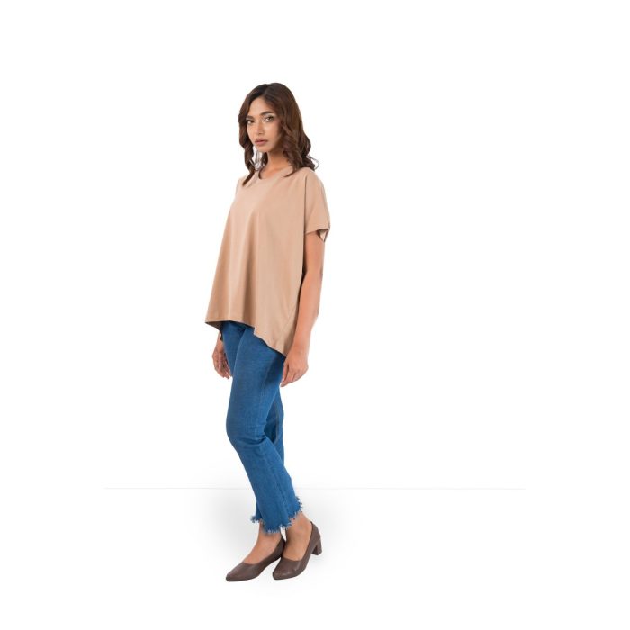 Essential Oversized Tee – Sand Beige - Image 4