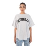 BROOKLYN Oversized Tee – Heather Gray/Black