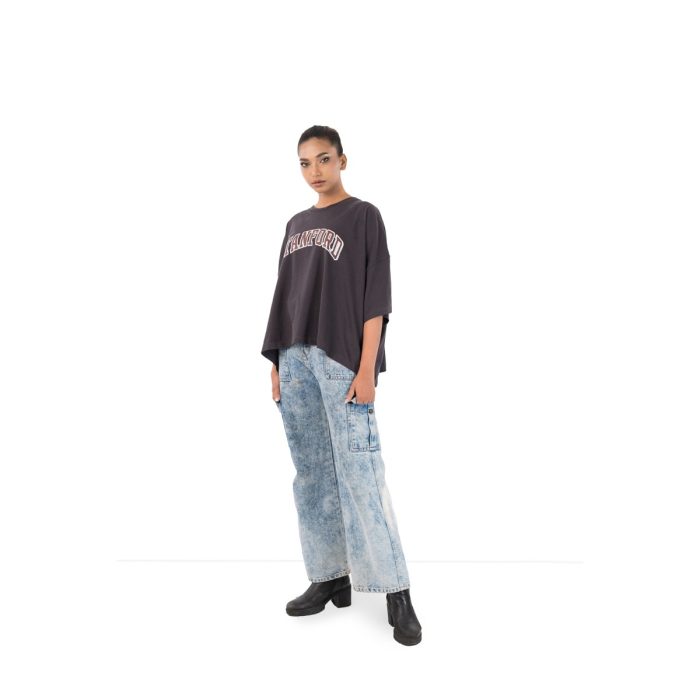 Stanford Oversized Graphic Tee – Charcoal Black - Image 2
