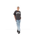 Women's Oversized "Brooklyn" Graphic Tee – Charcoal Black - Image 3