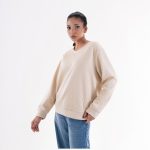 Women’s Beige Embossed Textured Winter Sweater - Image 4