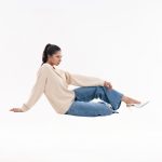 Women’s Beige Embossed Textured Winter Sweater - Image 3