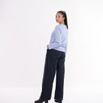 Women’s Lavender & White Striped Long Sleeve Cotton - Image 2