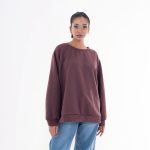 Women’s Brown Textured Oversized Winter Sweater