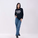 Women’s Black Graphic Long Sleeve T-Shirt - Image 4