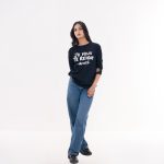 Women’s Black Graphic Long Sleeve T-Shirt - Image 3