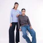 Women’s Lavender & White Striped Long Sleeve Cotton - Image 3