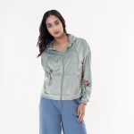 Women’s Premium Sage Green Zip-Up Hoodie - Image 4
