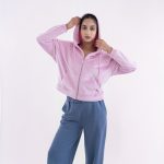 Women’s Pink Velvet Zip-Up Hoodie