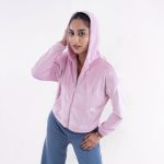 Women’s Pink Velvet Zip-Up Hoodie - Image 2