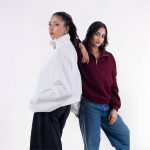 Women’s White Cable-Textured Half-Zip Sweatshirt - Image 4