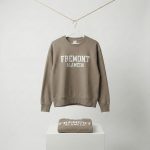 Light Khaki Beige "Fremont" Printed Crewneck Sweatshirt