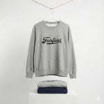 Grey Crewneck Sweatshirt with Black FairfieldPrint | Premium Cotton Casual Wear