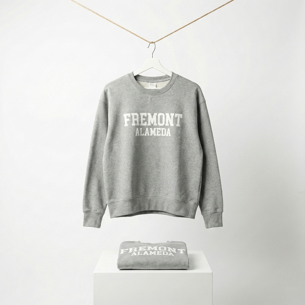Grey _Fremont_ Printed Crewneck Sweatshirt Grey "Fremont" Printed Crewneck Sweatshirt - Image 1