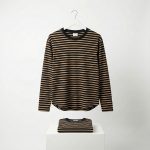 Horizontal Black & Beige Striped Crew Neck Sweatshirt | Premium Cotton Comfort Fit