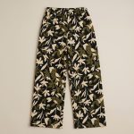 Women’s Olive Leaf Print Two-Piece Set – Top & Pants - Image 2